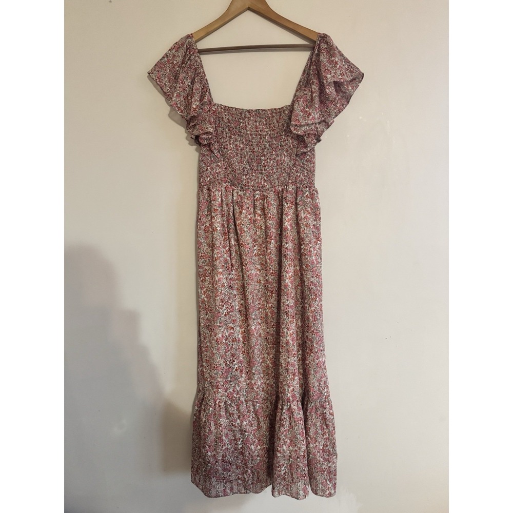 Gorgeous Lucyparis Sundress Light Flowy Flirty Smocked Bows Ruffles Floral New L